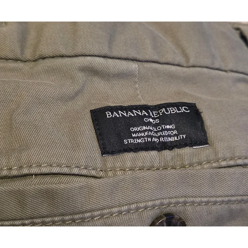 Banana Republic Slim Fit Lived-In‎ Chino Pants Mens Size 31x32 Green